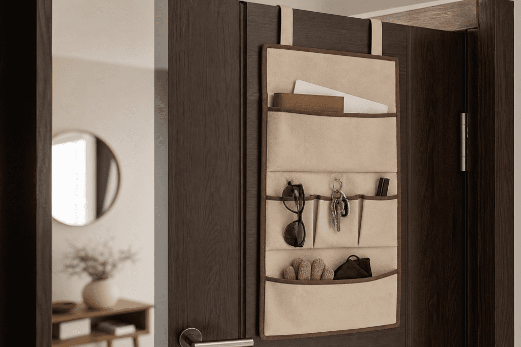 Dar Antre İçin Kapı Üstü Askılı Katlanabilir Kumaş Organizer